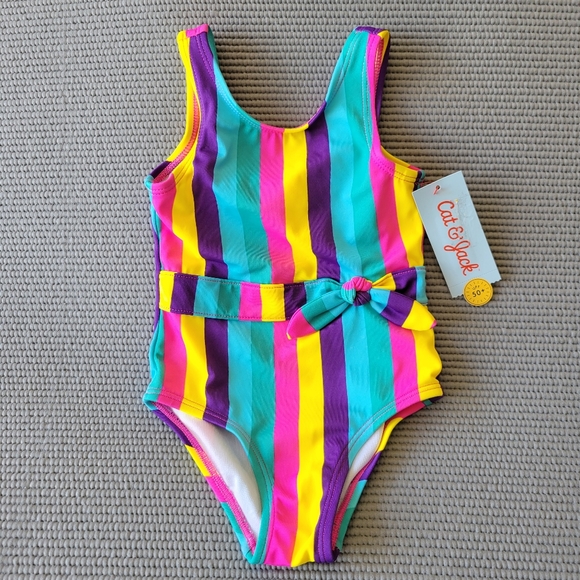Cat & Jack Other - 👶🏼 4/$10 🆕️ 12-18 Month Baby Girl Bathing Suit One Piece Sleeveless Rainbow